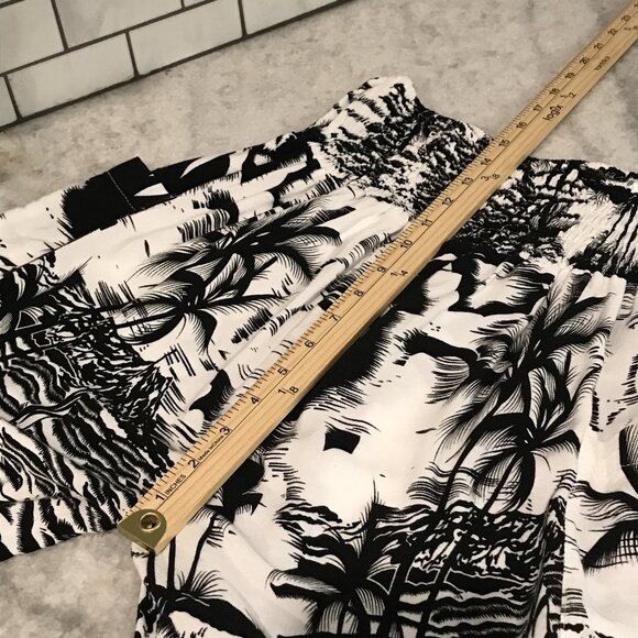 Island Planet Wide Leg Pants Womens Small Black Smocked Waist Pockets Beach Boho - Picture 10 of 12